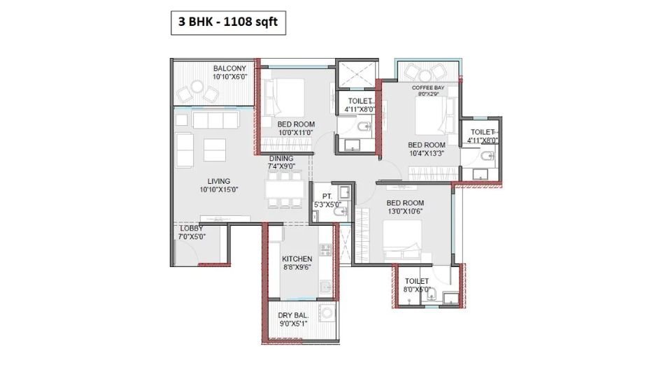 ANP Autograph-Gallery-3BHk-Floor-Plan